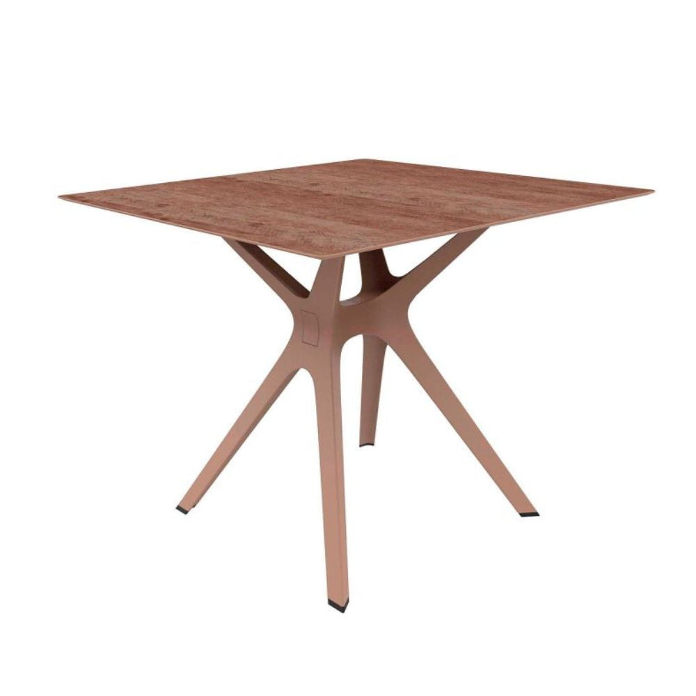 BASE Y CUBIERTA RESOL VELA S 90 X 90 HPL | Pie de Mesa con Cubierta HPL para Restaurante | 72.5 cm | Fibra de Vidrio con PP | Protección UV | Interior + Exterior