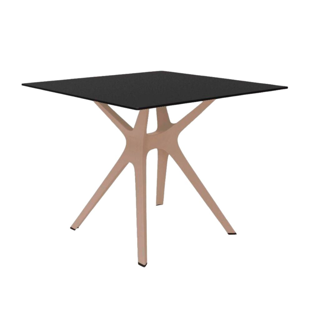 BASE Y CUBIERTA RESOL VELA S 90 X 90 HPL | Pie de Mesa con Cubierta HPL para Restaurante | 72.5 cm | Fibra de Vidrio con PP | Protección UV | Interior + Exterior