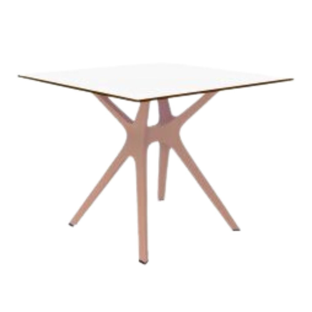 BASE Y CUBIERTA RESOL VELA S 90 X 90 HPL | Pie de Mesa con Cubierta HPL para Restaurante | 72.5 cm | Fibra de Vidrio con PP | Protección UV | Interior + Exterior