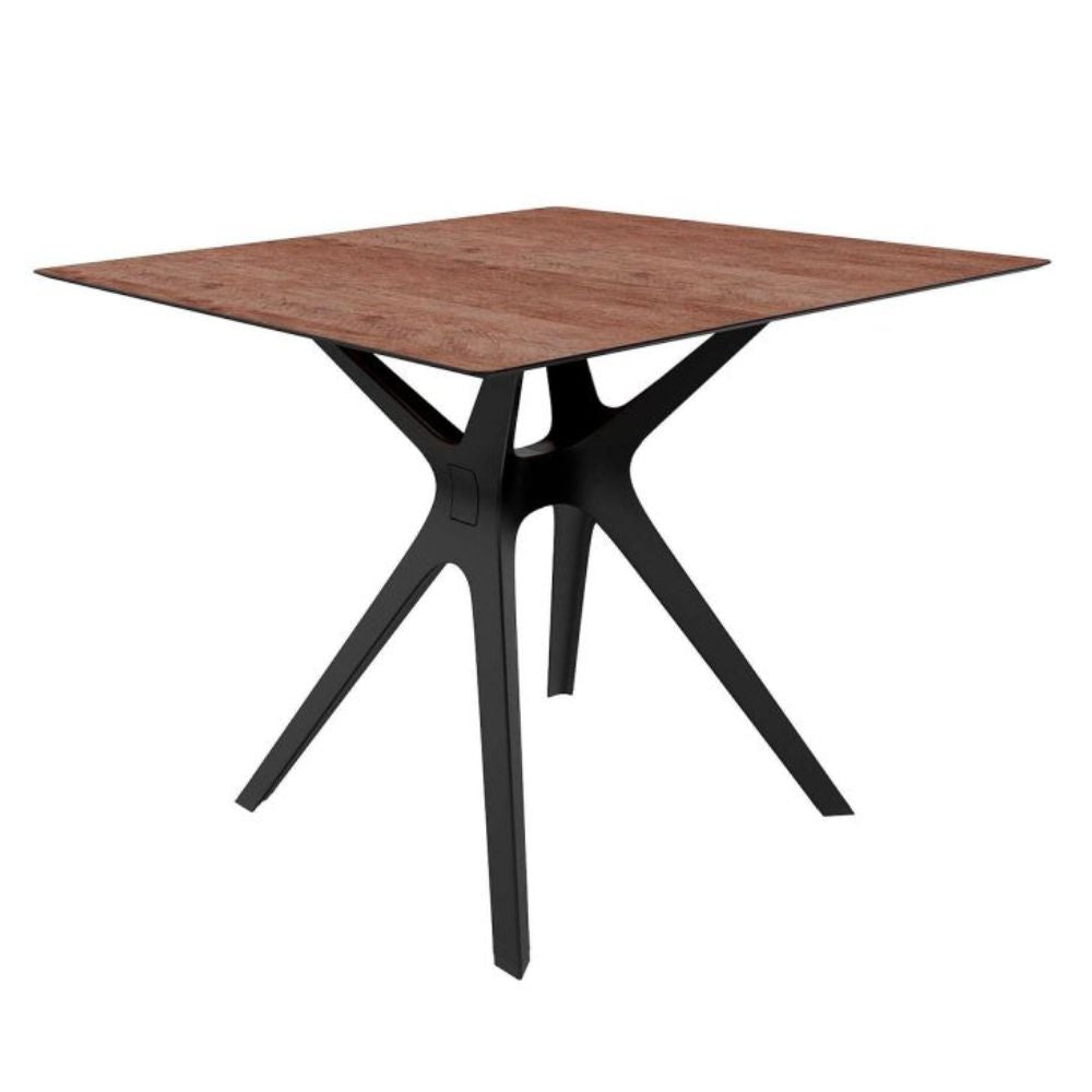 BASE Y CUBIERTA RESOL VELA S 90 X 90 HPL | Pie de Mesa con Cubierta HPL para Restaurante | 72.5 cm | Fibra de Vidrio con PP | Protección UV | Interior + Exterior