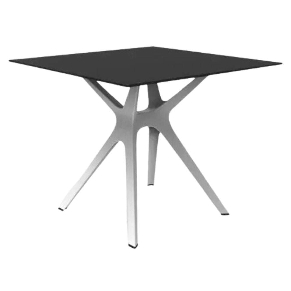 BASE Y CUBIERTA RESOL VELA S 90 X 90 HPL | Pie de Mesa con Cubierta HPL para Restaurante | 72.5 cm | Fibra de Vidrio con PP | Protección UV | Interior + Exterior