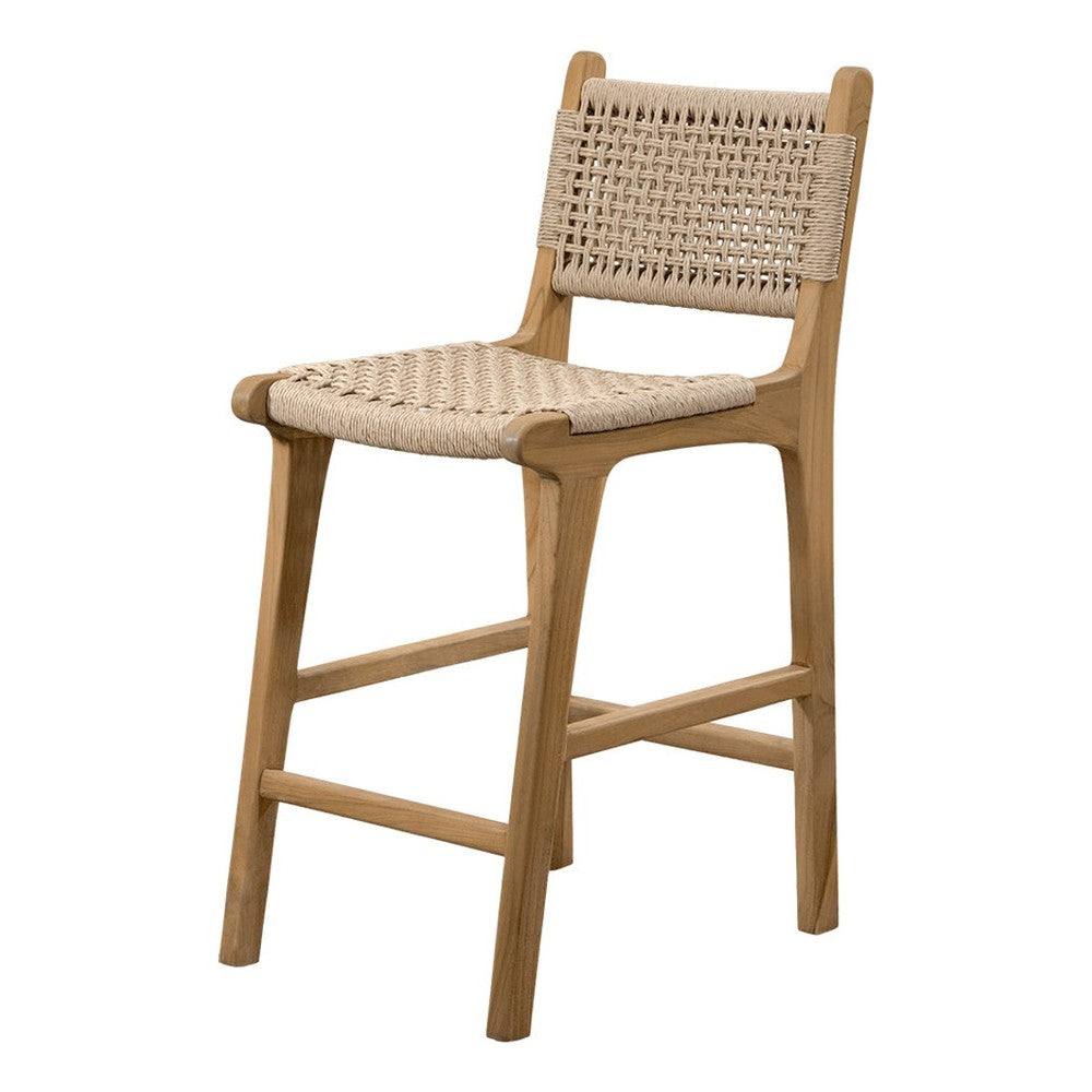 Banco de Terraza NOGAL BEAT MAXINE de madera de teca y polyrattan en color natural para uso en terraza