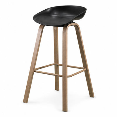 Banco de Terraza NOGAL BEAT MAITE de madera haya y polipropileno en color negro para uso en terraza