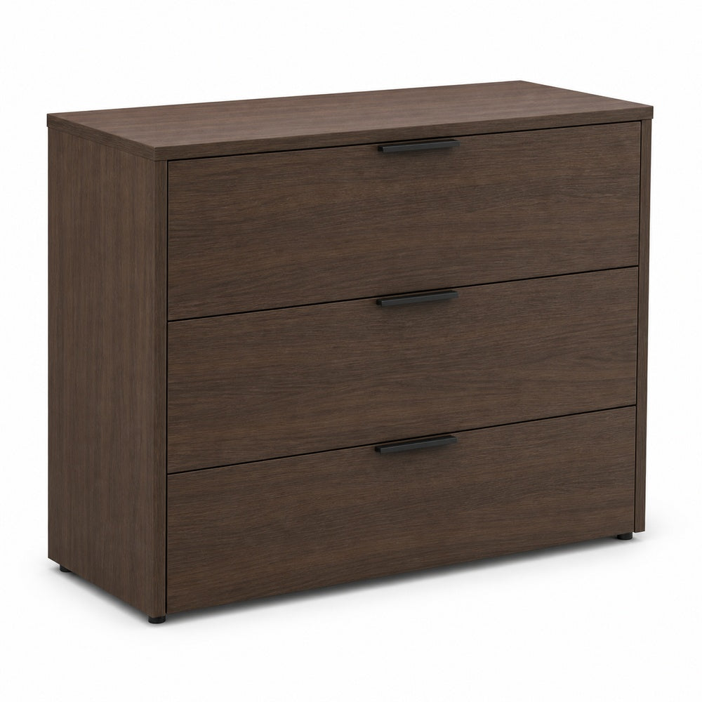 Archivero horizontal en melamina Grupo Versa Complementos con 3 gavetas y cerradura, 90x55x109