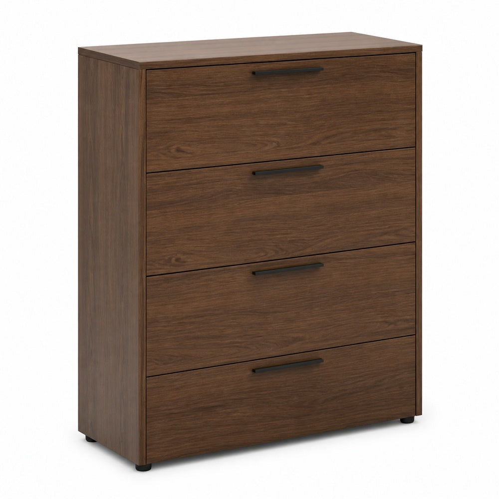 Archivero horizontal en melamina Grupo Versa Complementos con 4 gavetas y cerradura, 90x55x125.5