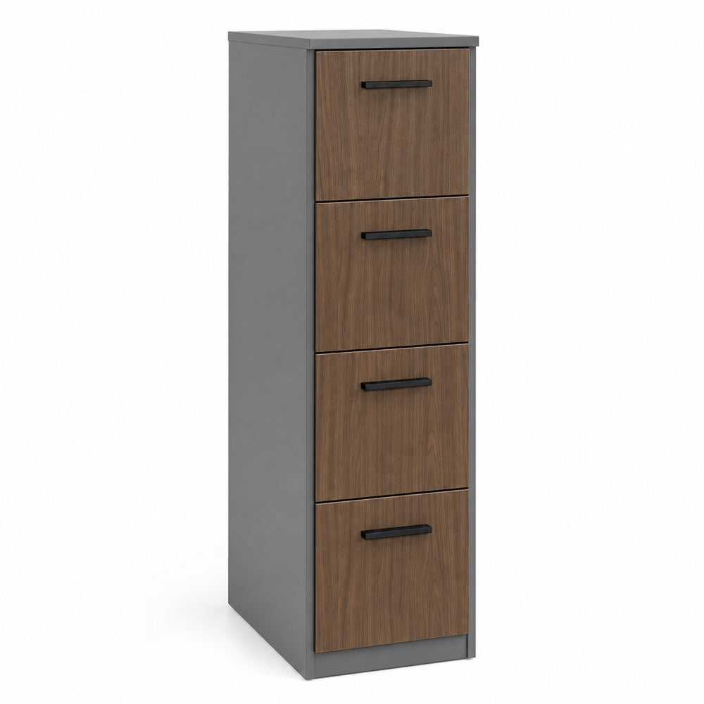 Archivero metalico vertical Grupo Versa Complementos con 4 gavetas de archivo, frentes melamina/LPAP, fondo 49.5 cm