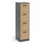 Archivero metalico vertical Grupo Versa Complementos con 4 gavetas de archivo, frentes melamina/LPAP, fondo 49.5 cm, frentes lpap, estructura gris