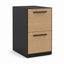 Archivero pedestal metalico Grupo Versa Complementos con 2 gavetas de archivo, frentes melamina/LPAP, fondo 49.5 cm, cubierta lpap, estructura negra