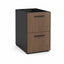 Archivero pedestal metalico Grupo Versa Complementos con 2 gavetas de archivo, frentes melamina/LPAP, fondo 49.5 cm, cubierta melamina, estructura negra
