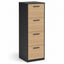 Archivero metalico vertical Grupo Versa Complementos con 4 gavetas de archivo, frentes melamina/LPAP, fondo 49.5 cm, frentes lpap, estructura negra