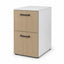 Archivero pedestal metalico Grupo Versa Complementos con 2 gavetas de archivo, frentes melamina/LPAP, fondo 49.5 cm, cubierta lpap, estructura blanca