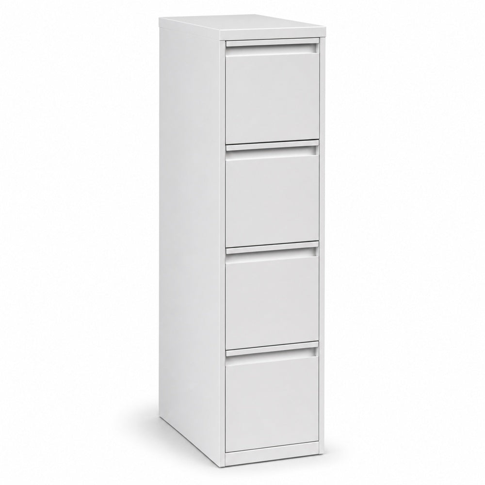 Archivero metalico vertical Grupo Versa Complementos con 4 gavetas de archivo, cuerpo metalico, 37.2x50x140, estructura blanca