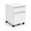 Archivero movil metalico Grupo Versa Complementos con 1 cajon y 1 gaveta, frentes metalicos con jaladera integrada, 37.2x49.5x55, estructura blanca
