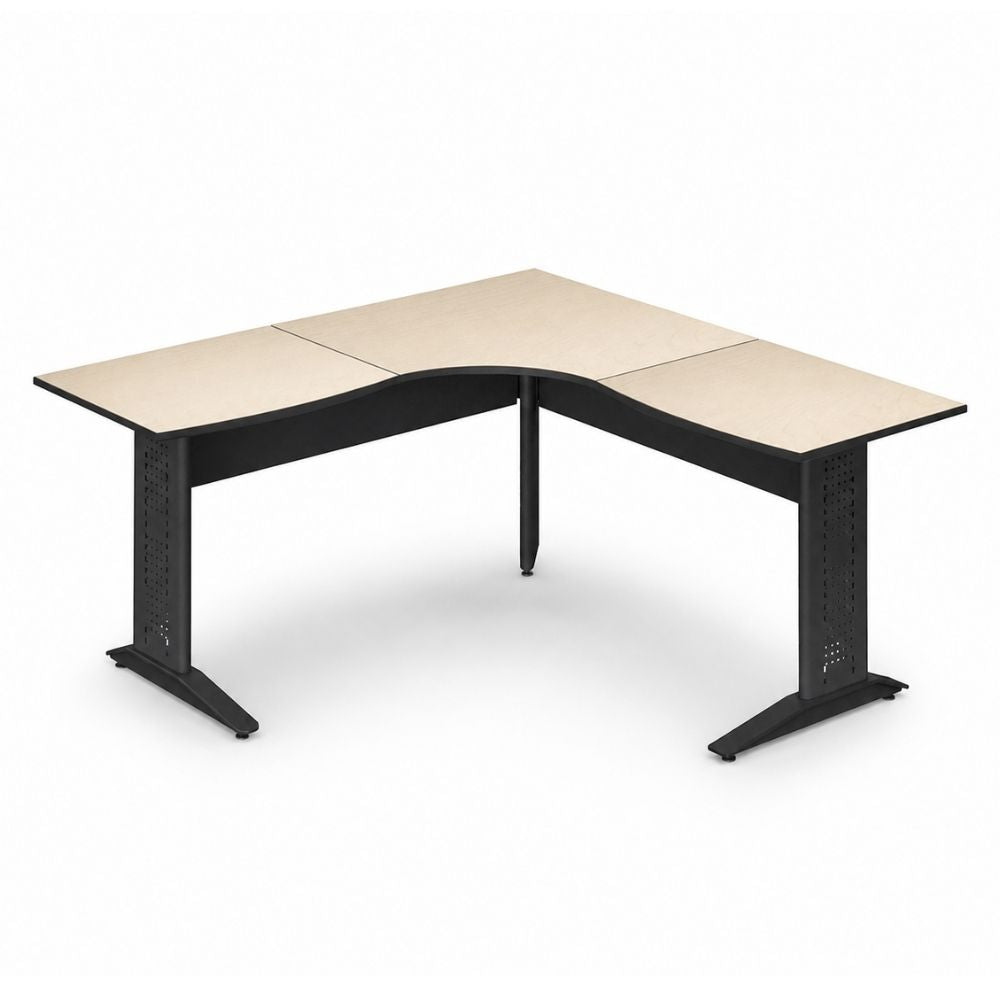 Conjunto Diagonal en L para Oficina - GEBESA CYBER - Frente 160 cm - Estructura Metálica