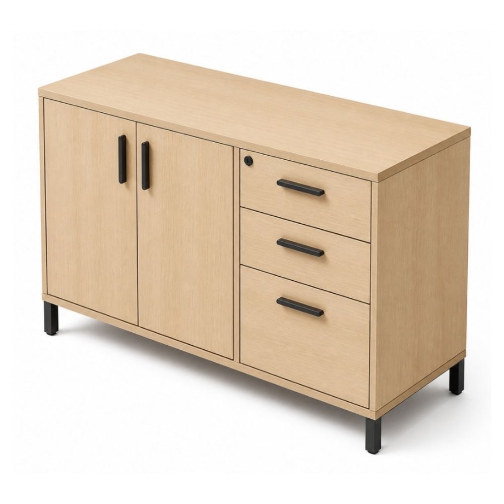 Credenza alta para oficina VERSA READY, estructura blanca, 120x45x90 cm - ambiente linea Ready (Grupo Versa)