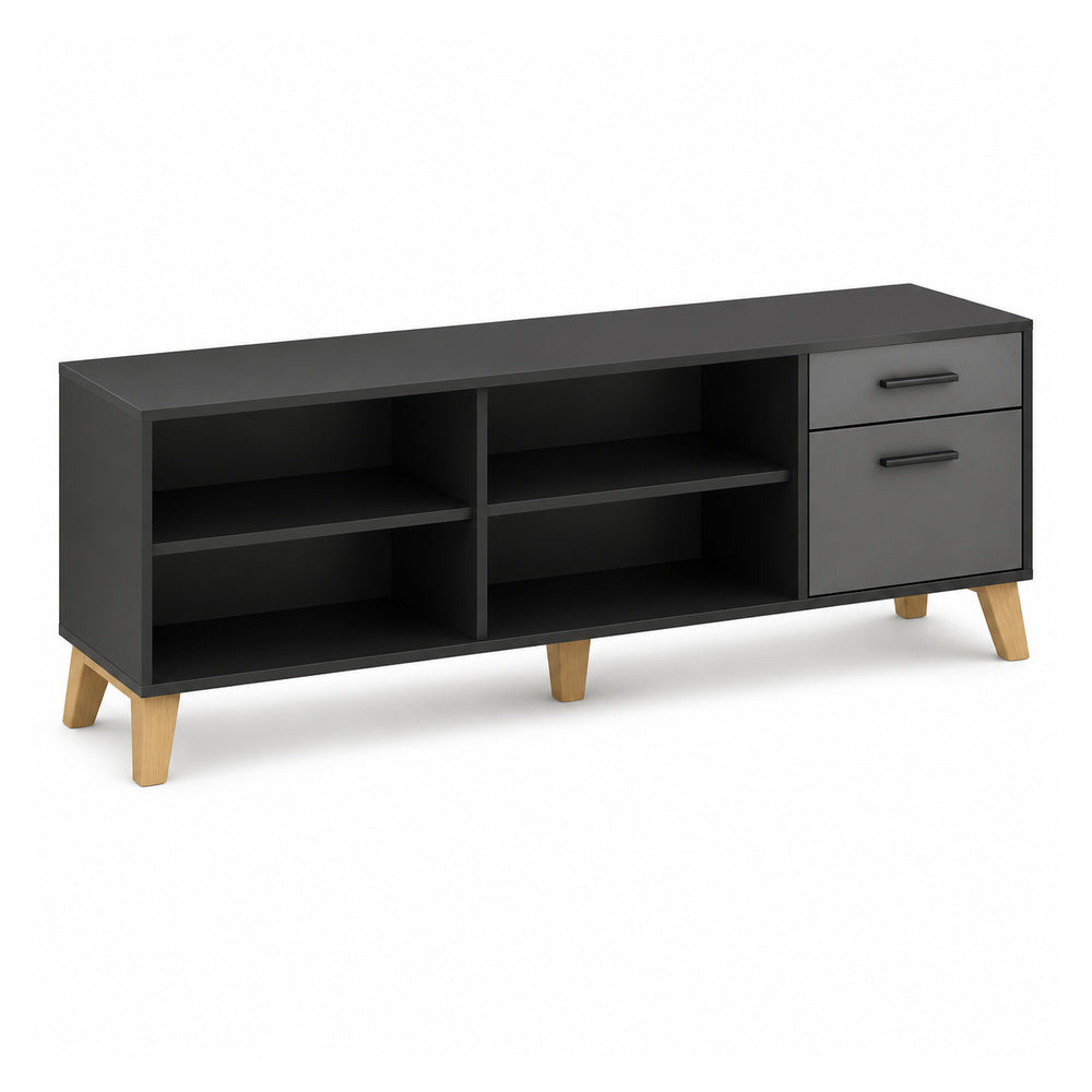 Credenza Baja Derecha 1 Cajonera (alto 55) - VERSA DASH - 180×45×55 cm - Patas de Madera de Haya
