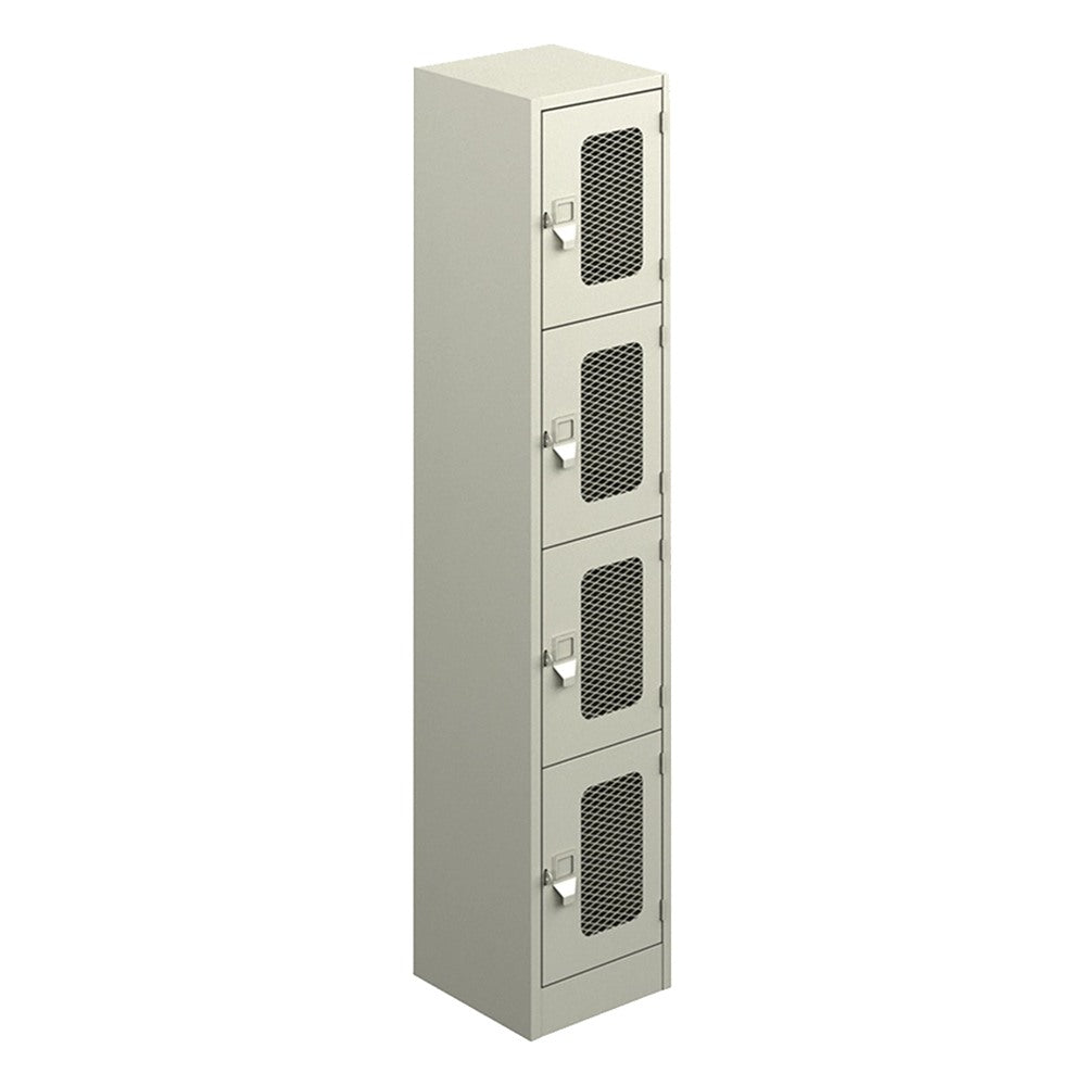 Locker Metálico para Planta Industrial - GEBESA ARCHIVO Y ALMACENAJE - Frente 36 cm - 4 Puertas con Malla 3B