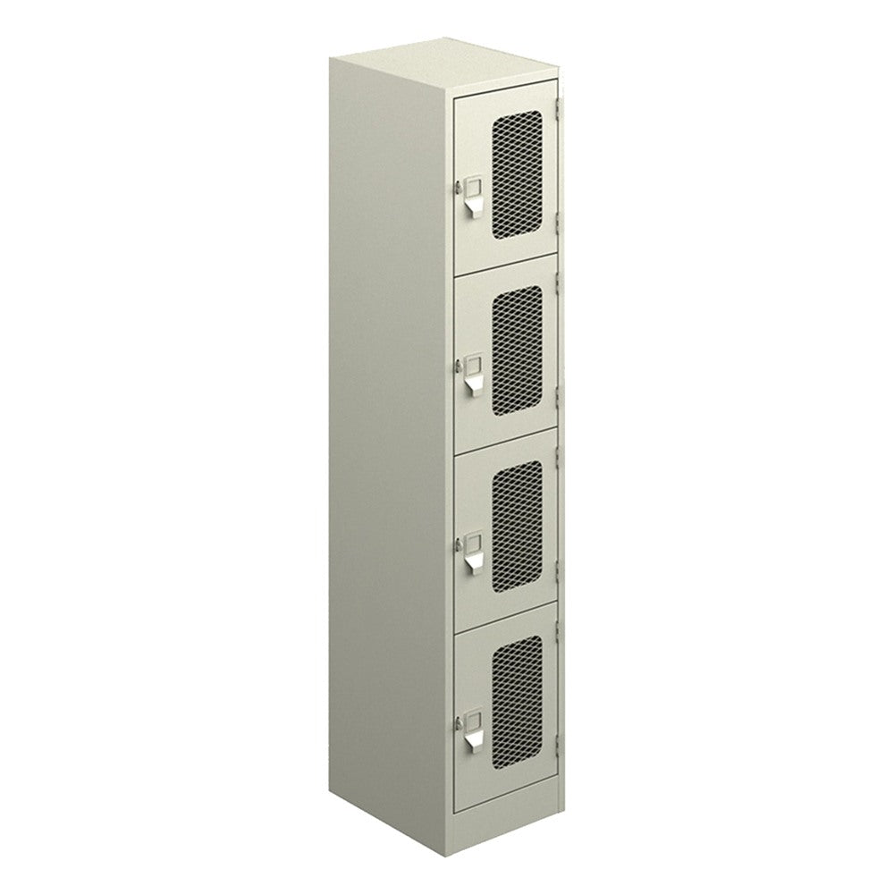 Locker Metálico para Vestidor - GEBESA ARCHIVO Y ALMACENAJE - Frente 38 cm - 4 Puertas con Malla Estándar
