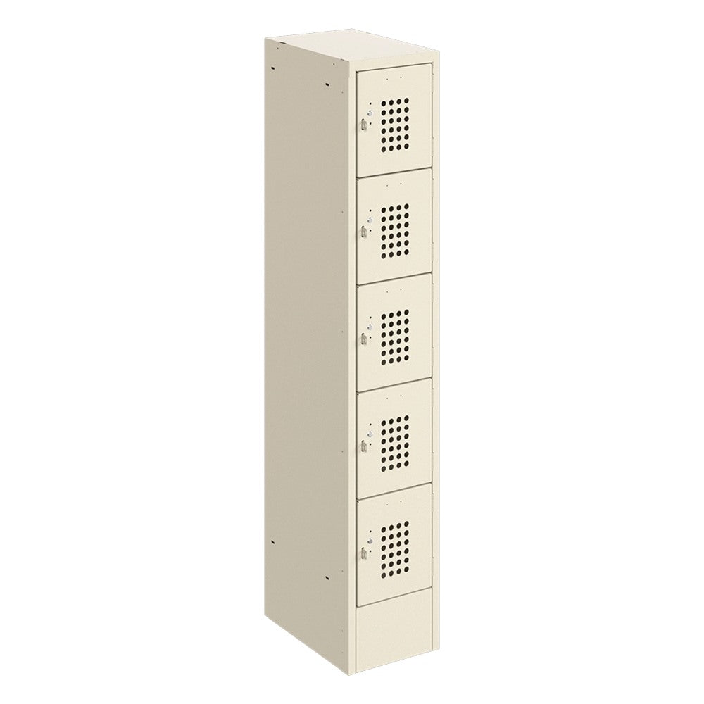 Locker Metálico para Gimnasio - GEBESA BRIK - Frente 30 cm - 5 Puertas - Fondo 30 cm