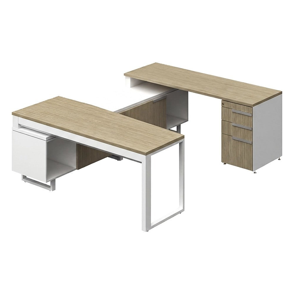 Conjunto Semi Ejecutivo para Oficina Privada - GEBESA G-CONNECT - Pata “O” - Frente 180 cm - Izquierda