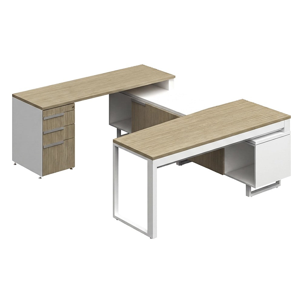 Conjunto Semi Ejecutivo para Oficina Privada - GEBESA G-CONNECT - Pata “O” - Frente 180 cm - Derecha