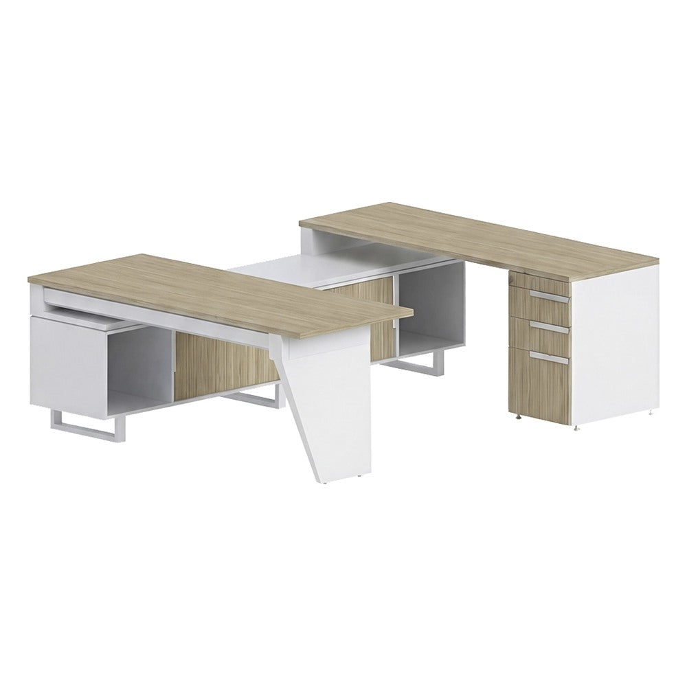 Conjunto Semi Ejecutivo para Oficina Privada - GEBESA G-CONNECT - Pata Delta - Frente 180 cm - Izquierda