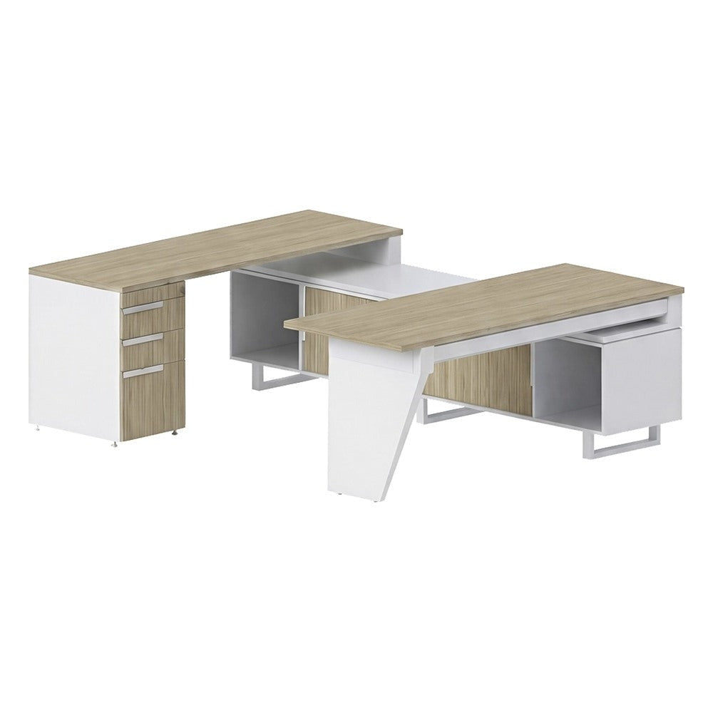 Conjunto Semi Ejecutivo para Oficina Privada - GEBESA G-CONNECT - Pata Delta - Frente 180 cm - Derecha