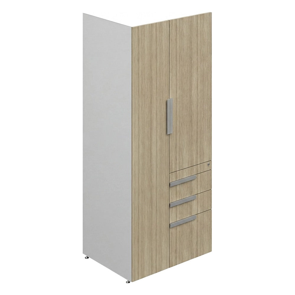 Librero a Piso para Área Administrativa - GEBESA G-CONNECT - Frente 75 cm - 3 Gavetas - Derecha