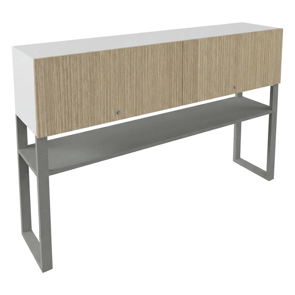 Librero sobre Credenza para Oficina Ejecutiva - GEBESA G-CONNECT - Frente 180 cm - Estructura Metálica