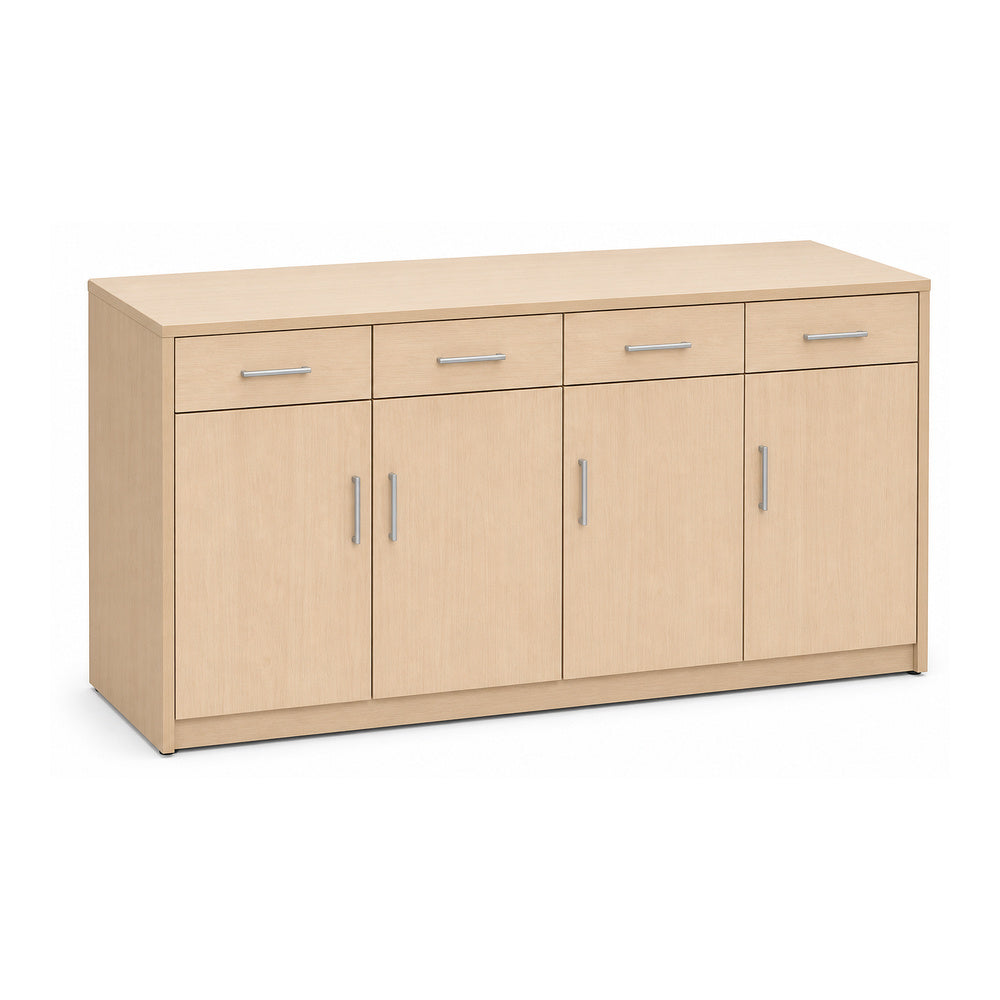 Credenza para Sala de Consejo - GEBESA MESAS CONFIGURABLES - 4 Puertas y 4 Cajones - Frente 180 cm - Baja Presión