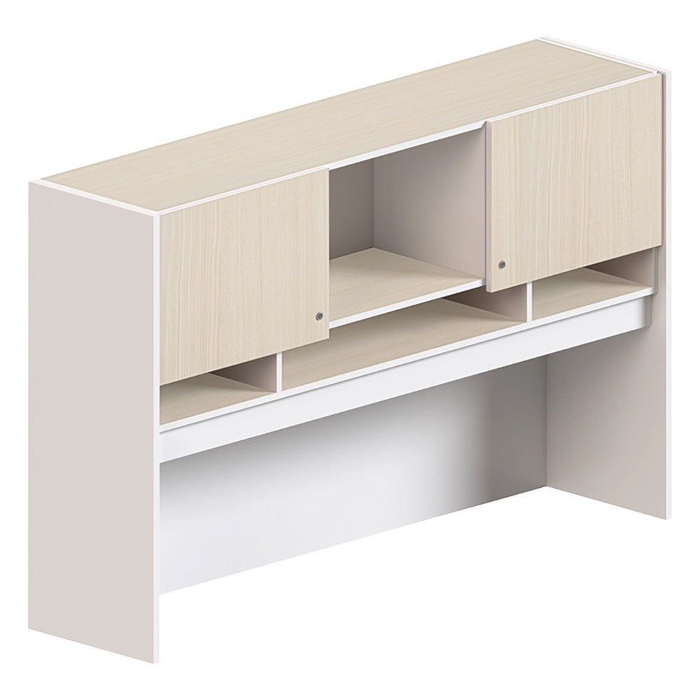 Librero sobre Credenza para Oficina Ejecutiva - GEBESA KENZA - Frente 163 cm - Estructura de Aglomerado
