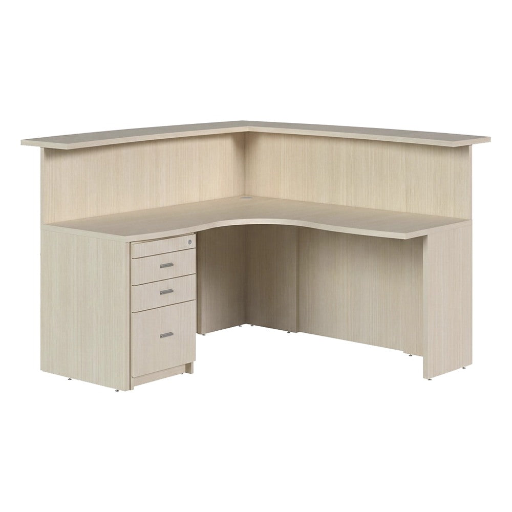 Recepción Angular para Lobby - GEBESA PRIME - Frente 180 cm - Estructura de Aglomerado