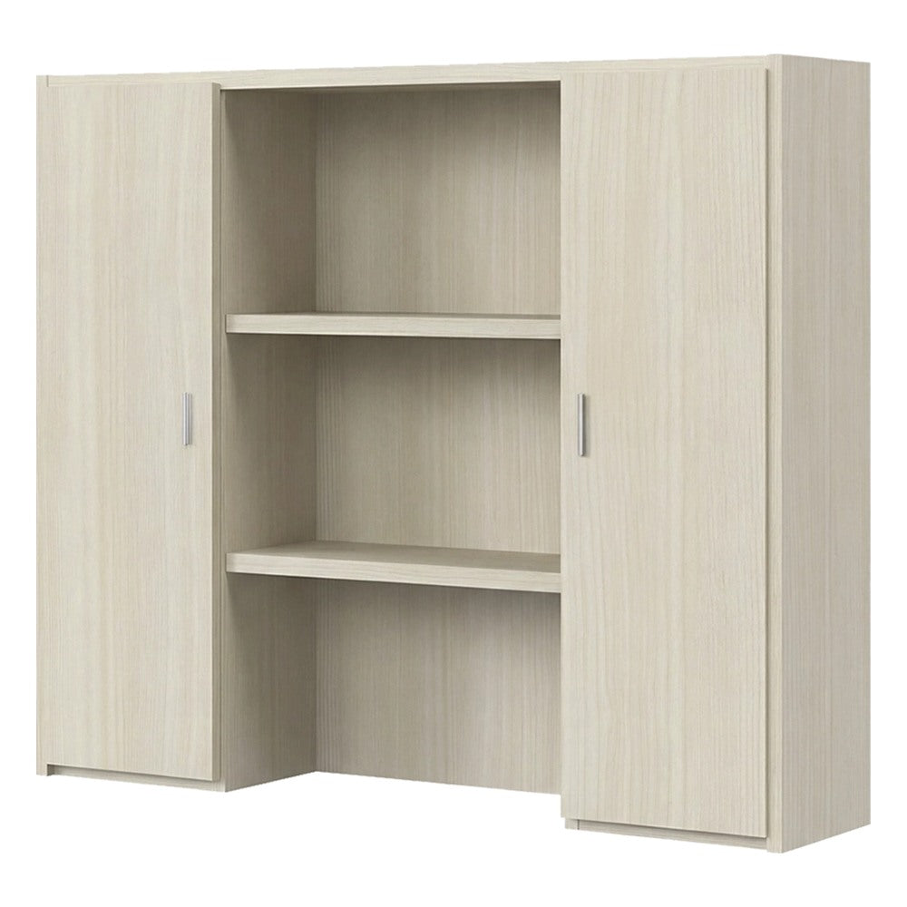 Librero sobre Credenza para Oficina - GEBESA PRIME - Frente 163 cm - 2 Puertas de Melamina