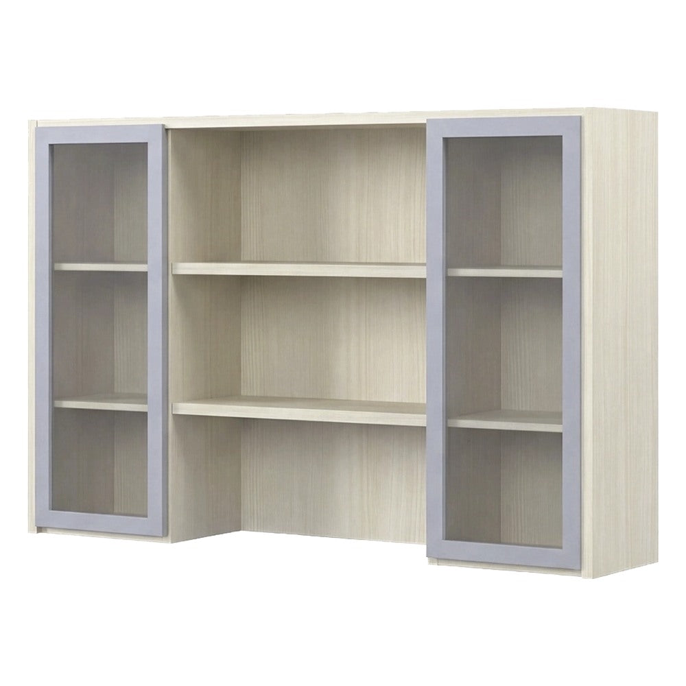 Librero sobre Credenza para Despacho - GEBESA PRIME - Frente 148 cm - 2 Puertas de Acrílico