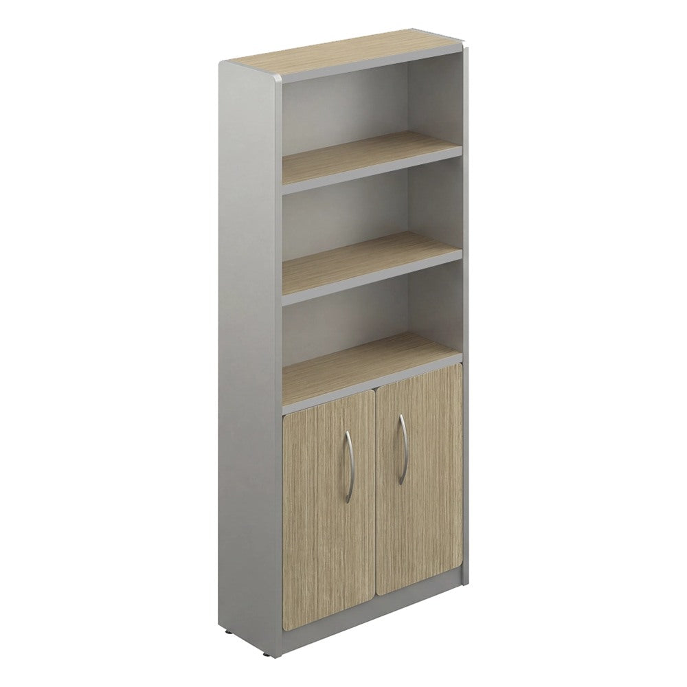 Librero Alto para Oficina - GEBESA SPAZIO - Frente 84.4 cm - Con Puertas Bajas