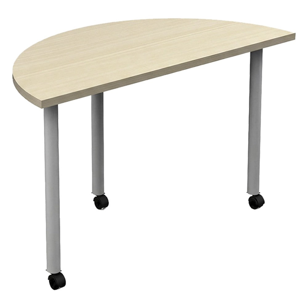 Mesa Medio Círculo para Área Colaborativa - GEBESA URBAN - Frente 121 cm - Base Móvil