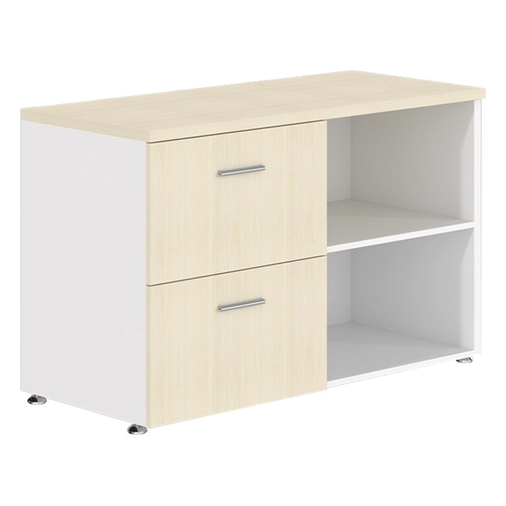 Credenza Lateral para Oficina - GEBESA URBAN - Frente 120 cm - 2 Gavetas - Izquierda