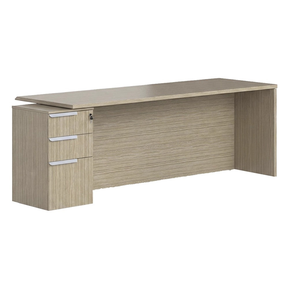 Escritorio con Pedestal para Oficina Privada - GEBESA BENTO - Frente 225 cm - Mano Izquierda