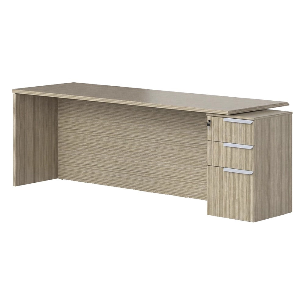 Escritorio con Pedestal para Oficina Ejecutiva - GEBESA BENTO - Frente 225 cm - Mano Derecha