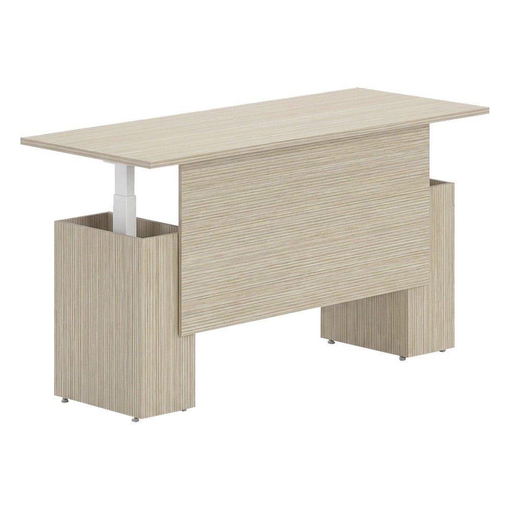 Escritorio de Altura Ajustable para Oficina Ejecutiva - GEBESA BENTO - Frente 205 cm - Base Eléctrica ASCEND