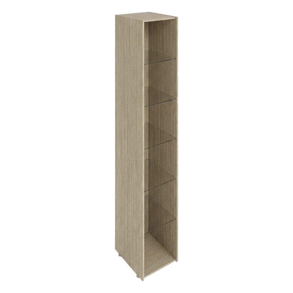 Librero a Piso Columna Abierto con Vidrio para Sala de Archivo - GEBESA BENTO - Frente 37.5 cm - Altura 215 cm - Cuerpo de Aglomerado
