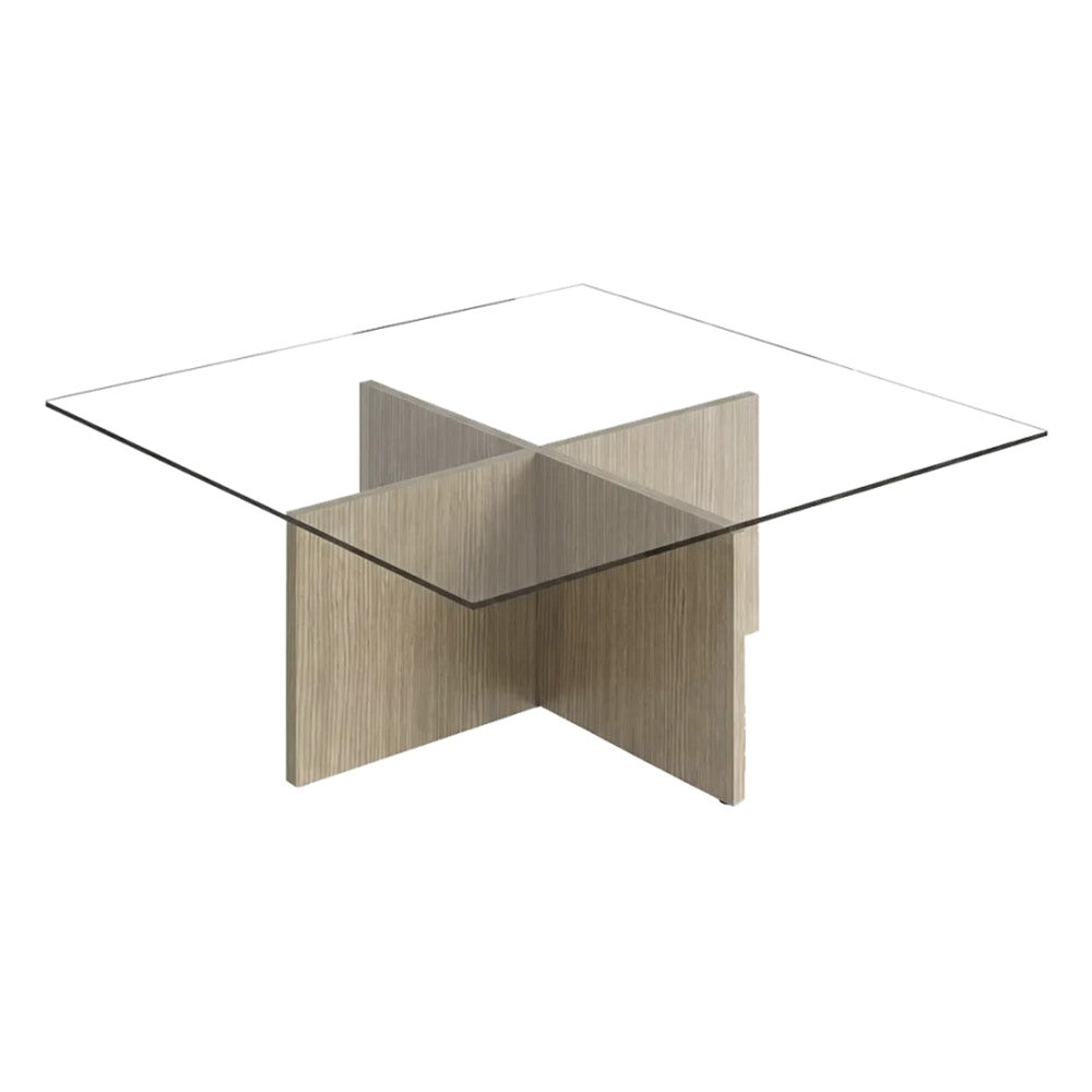 Mesa de Centro con Vidrio para Área Lounge - GEBESA BENTO - Frente 120 cm - Cristal de 12 mm