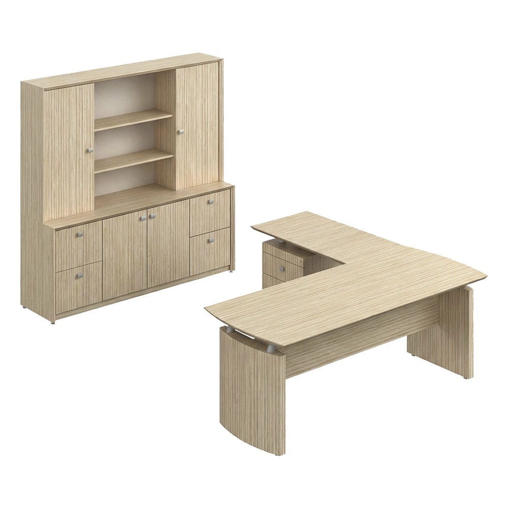 Conjunto Ejecutivo para Despacho - GEBESA CONTEMPO - Frente 200 cm - Con Puertas de Chapa