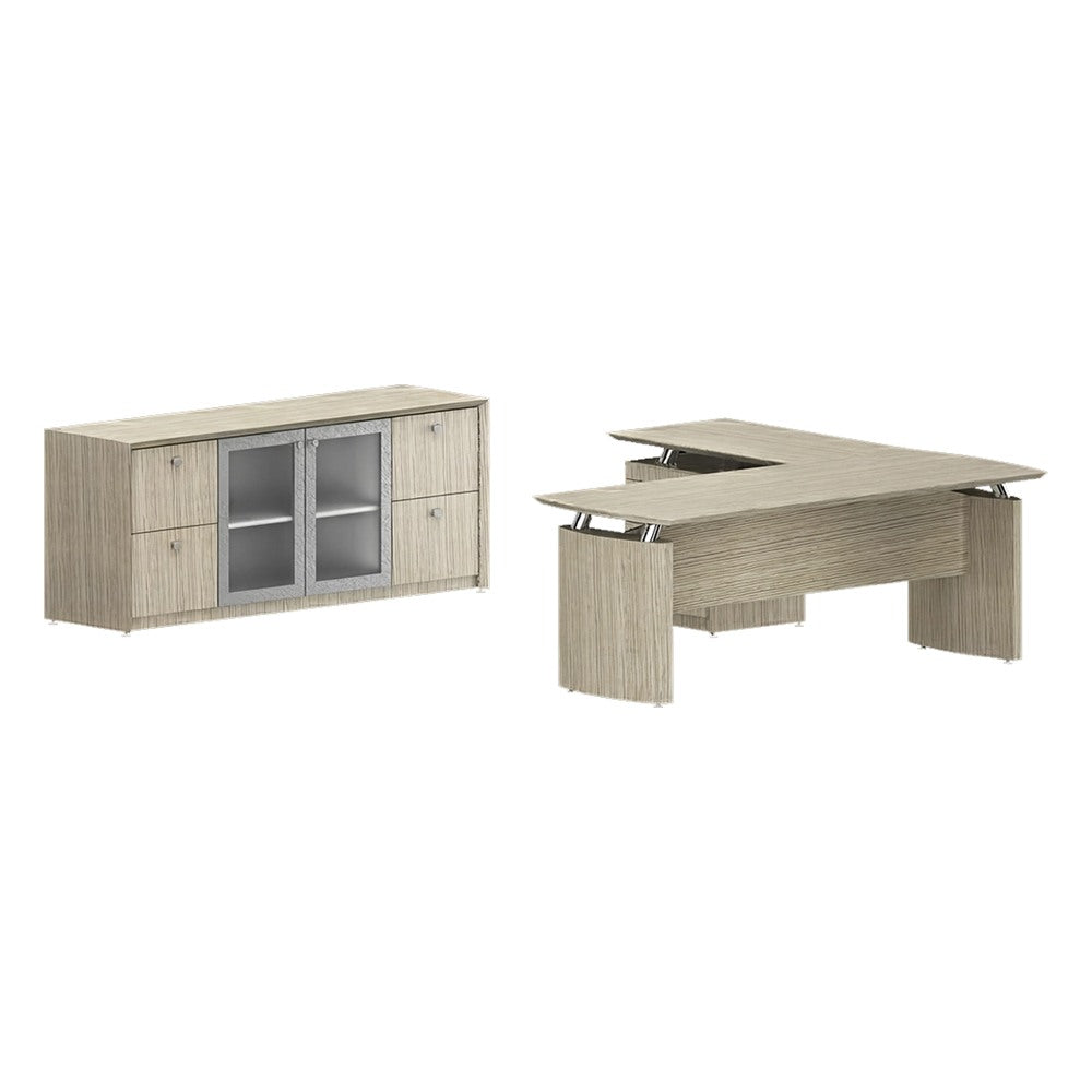 Conjunto Semi Ejecutivo para Oficina Privada - GEBESA CONTEMPO - Frente 200 cm - Con Puertas de Vidrio