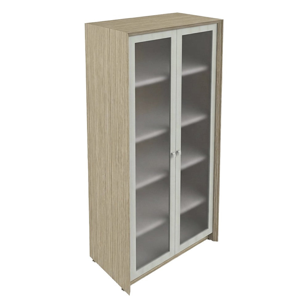 Librero para Oficina - GEBESA CONTEMPO - Frente 90 cm - Con Puertas de Vidrio