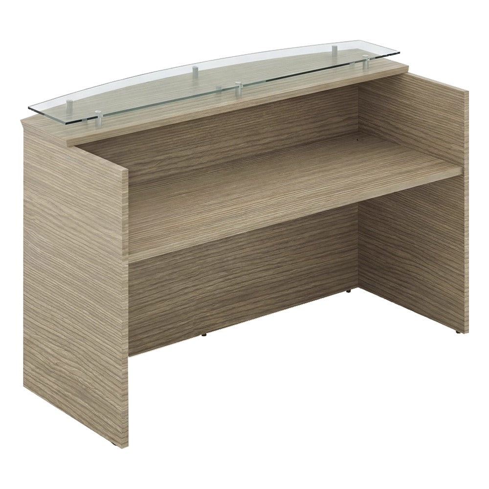 Recepción Recta para Lobby Corporativo - GEBESA FILO - Frente 183 cm - Con Cubierta de Vidrio