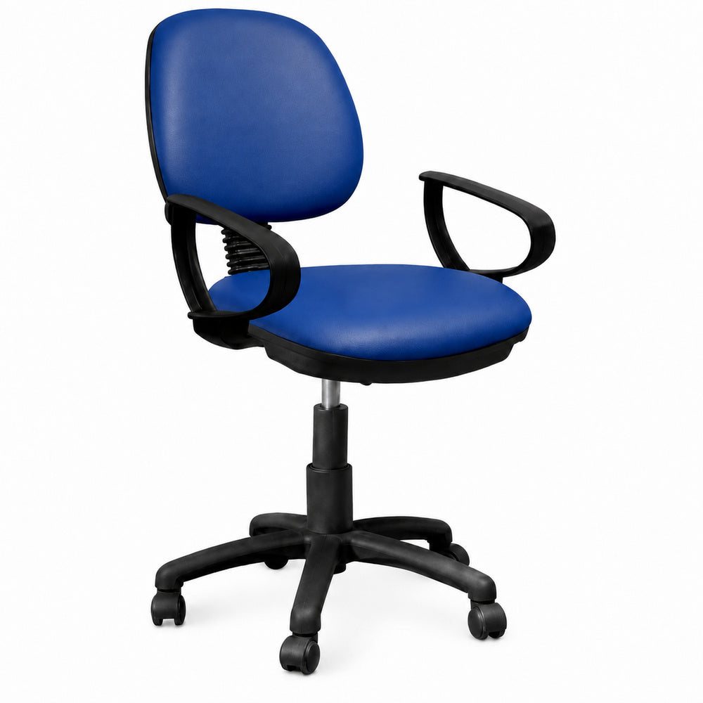 Silla Operativa de Área de Trabajo - GEBESA COMFORT - Tactopiel - Mecanismo Doble - Brazos de Polipropileno - Base Plástica
