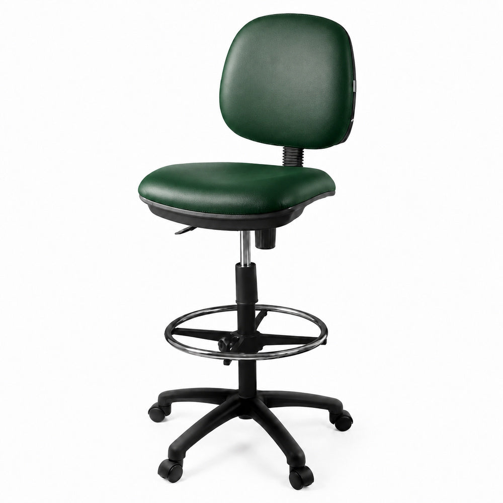 Silla de Cajero para Caja de Sucursal - GEBESA COMFORT - Tactopiel - Sin Brazos - Con Ruedas
