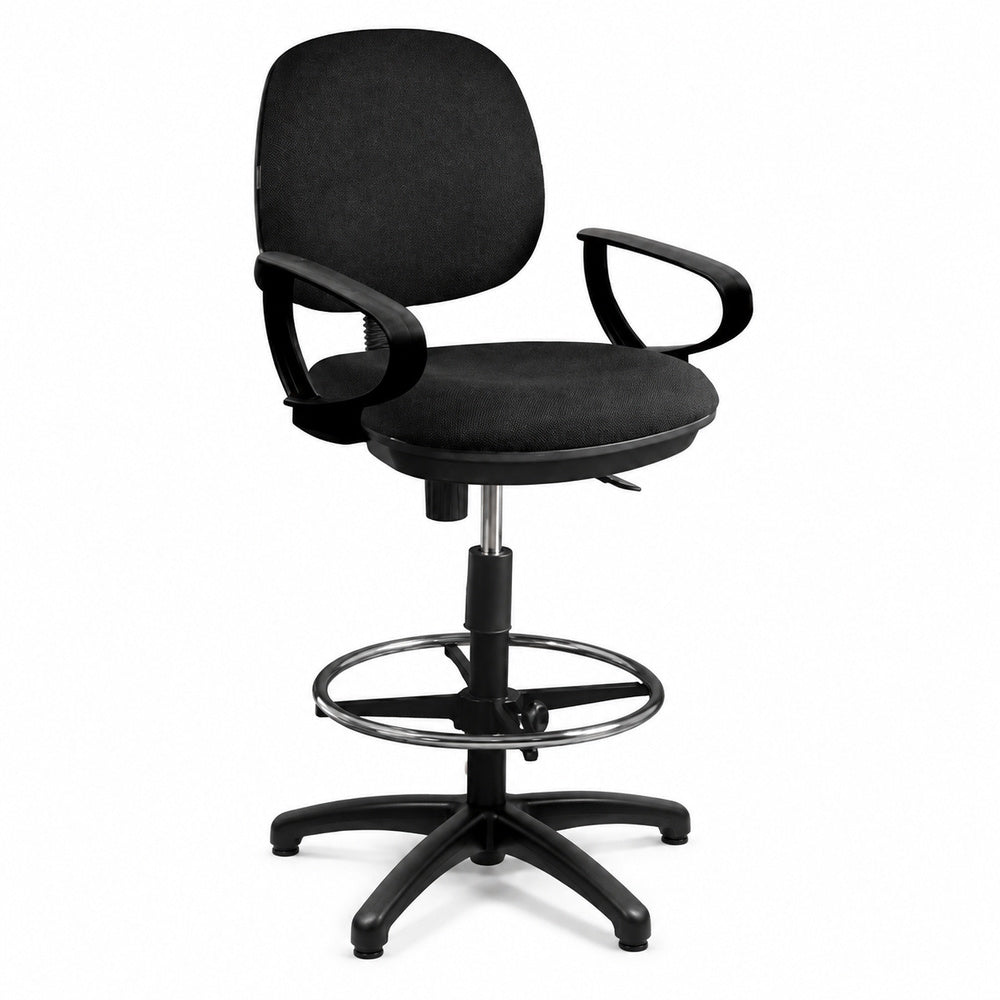 Silla Operativa de Cajero para Ventanilla Bancaria - GEBESA COMFORT - Tela - Brazos de Polipropileno - Base Fija