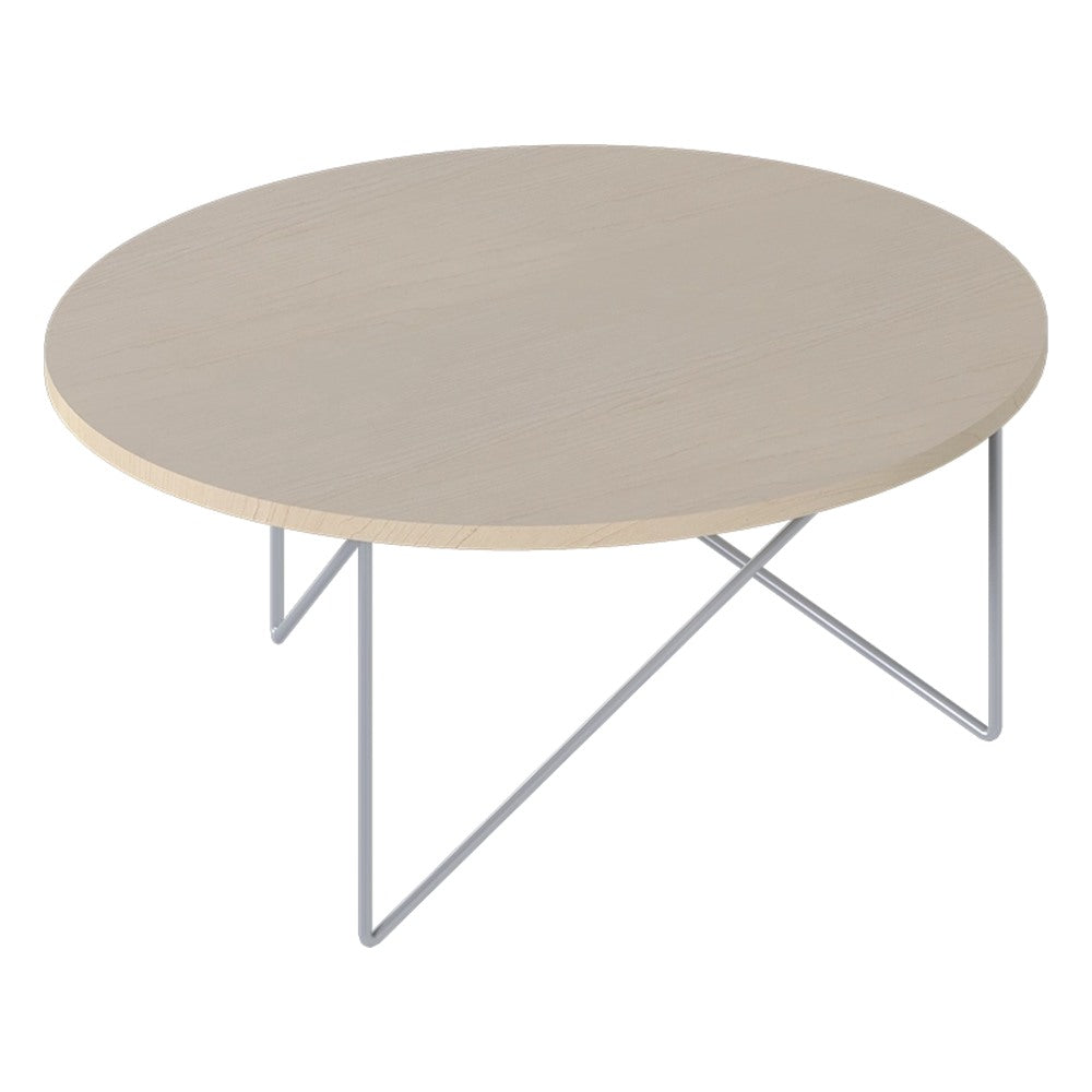 Mesa de Centro Redonda para Área Lounge - GEBESA KALIA - Varios Acabados - Ø 120 cm - Cubierta de Aglomerado y Base de Acero